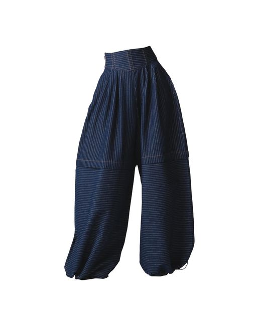 Ofuure Blue Denim Pinstripe Shani Pants