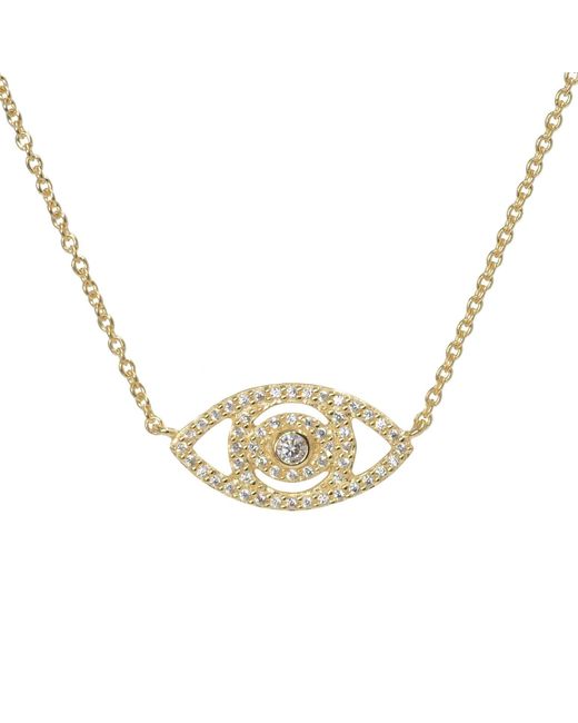 KAMARIA Metallic Evil Eye Necklace With Crystals