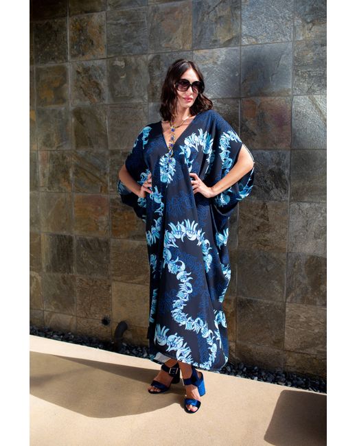 Jennafer Grace Blue Nebula Lei Caftan