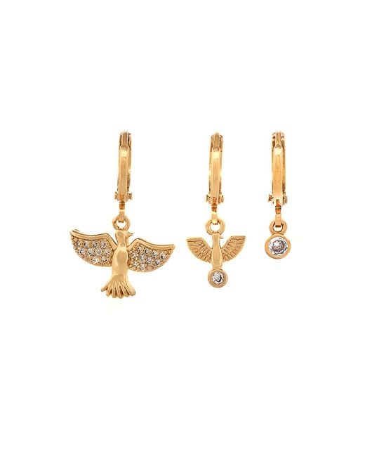 Ebru Jewelry Metallic Trio Spiritual Bird Earring Set