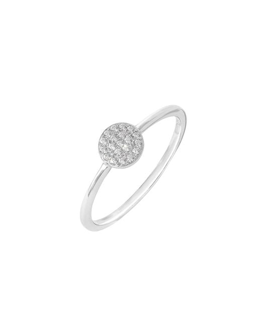 Diamonbliss Metallic Round Shapre Pave Dainty Band Ring, Platinum