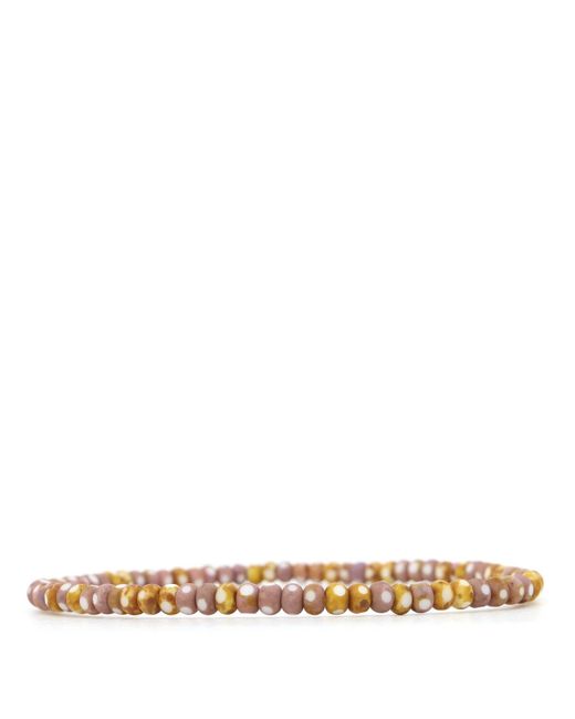 Shar Oke Natural Three Cut Czech Picasso Beaded Bracelet for men
