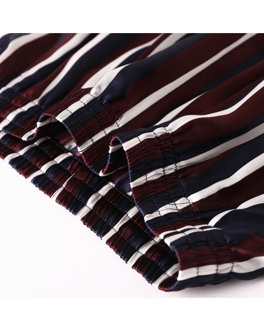 Soft Strokes Silk Blue Pure Mulberry Silk Striped Shorts for men