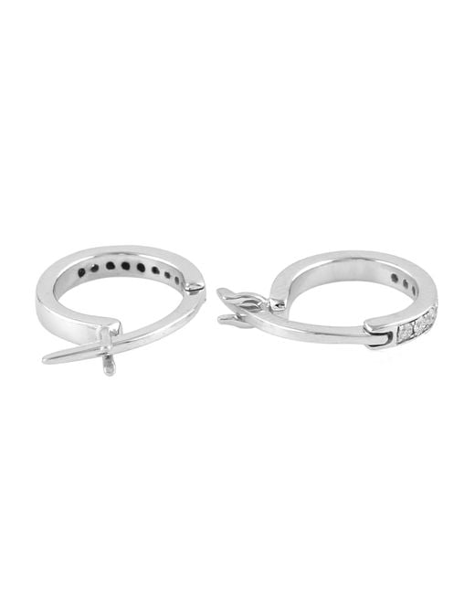 Artisan Metallic 10k Gold Pave Diamond huggie Hoop Earrings
