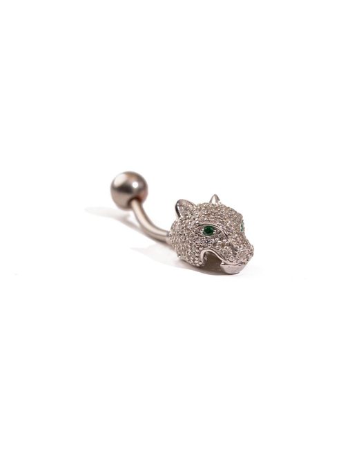 Ebru Jewelry Metallic Fierce Panther Emerald Eye Sterling Piercing