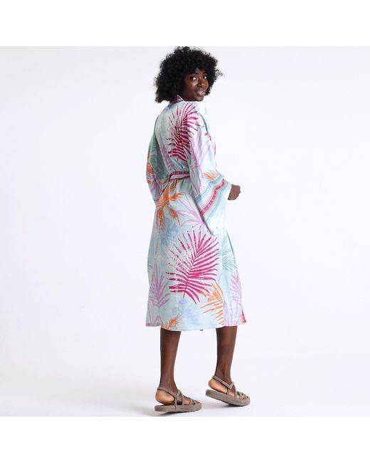 LOVEIST STORE Multicolor Palma Silky Satin Kimono