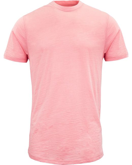 Lords of Harlech Pink Cassius Merino Jersey Crew Neck Shirt for men
