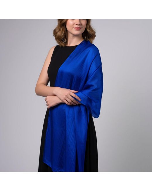Silk and Bears Blue Royal Silk Scarf – Hand-Dyed Mulberry Silk, Eid & Evening Wrap