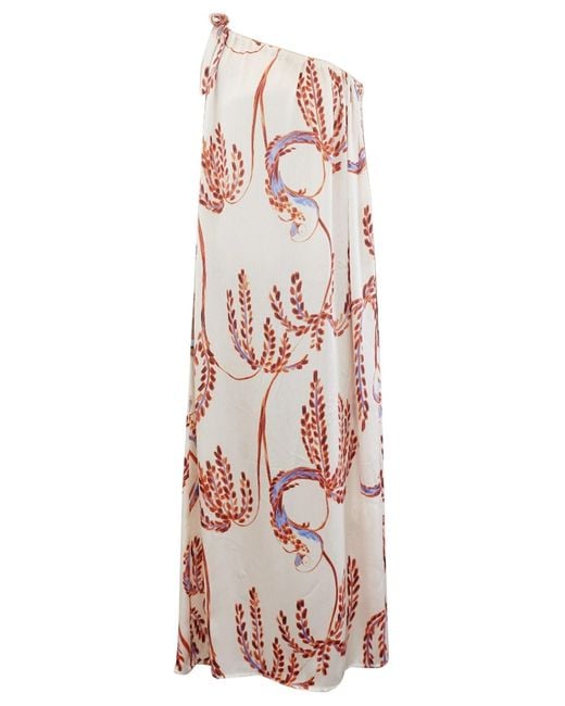 Traffic People White Neutrals Birds Of A Feather Cream And Print Sunset Dress