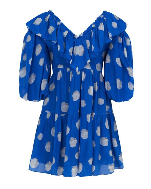 Nocturne Blue Flowy Mini Dress