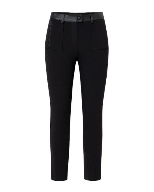 Conquista Black Mid Rise Pleather Detail Jeggings