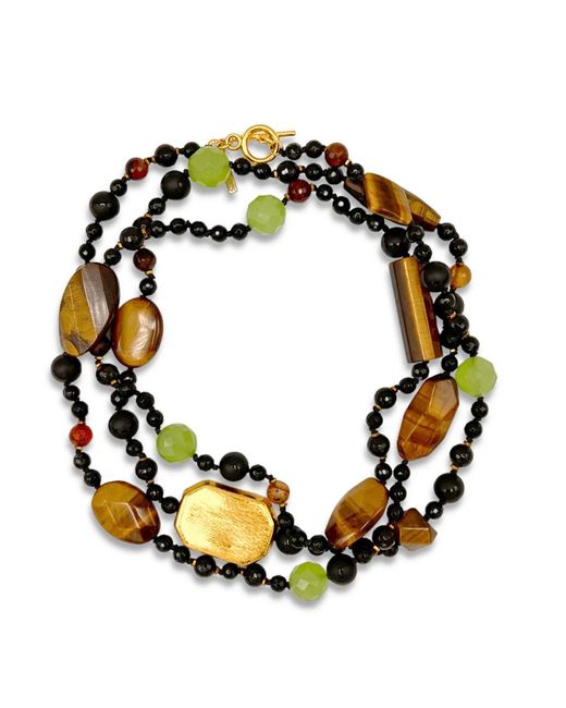 Jaredjamin Metallic Sorrento Gemstone Knotted Necklace