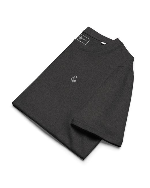 Anchor and Crew Black Heather Ampersand Signature Organic Cotton Embroidered T-Shirt for men