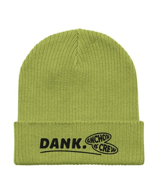 Anchor and Crew Green Leaf Dank Gen. Organic Cotton Embroidered Beanie