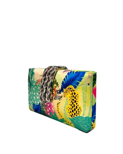 Simitri Blue Faerie Braided Fringe Clutch