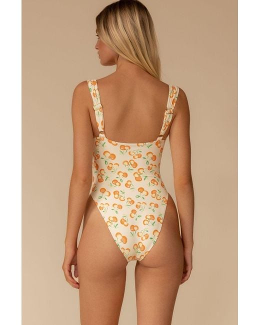 Montce White Cherry Sherbet Petal Variation One-Piece