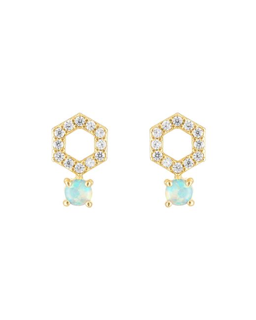 Olivia Le Metallic Madison Opal Stud Earrings