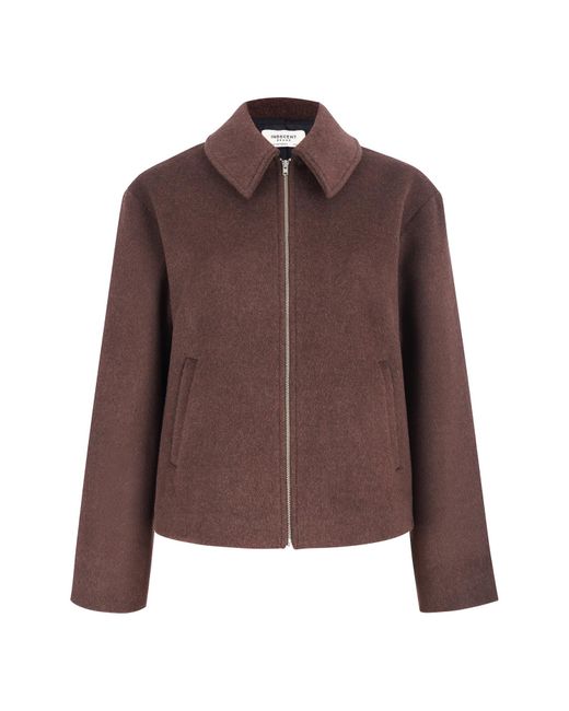 Indecent Brown Wool Polo Jacket