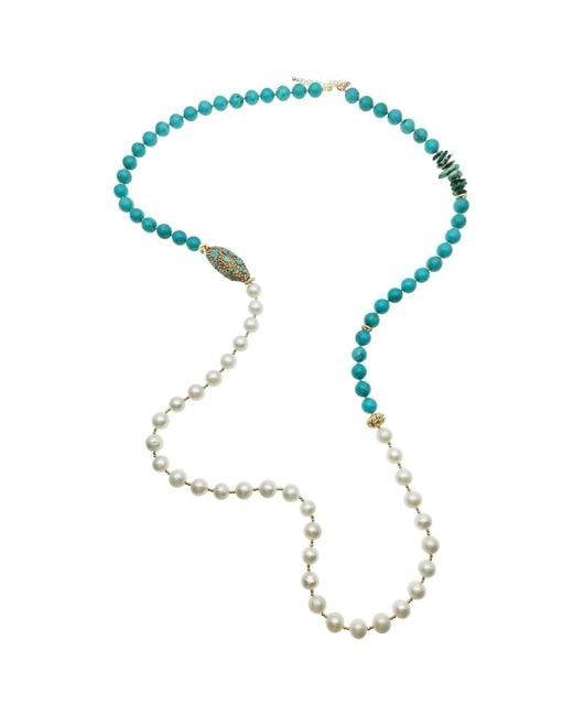Farra Blue Freshwater Pearls & Natural Turquoise Multi Way Necklace