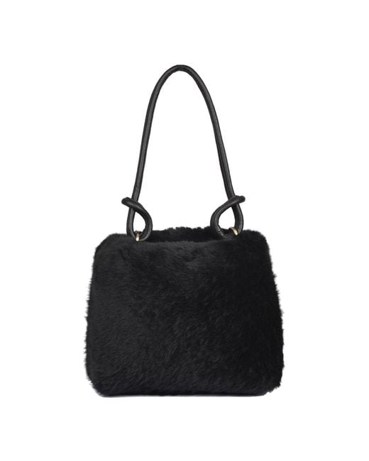 Owen Barry Black Sheepskin Shoulder Bag Hooper Bag Bag