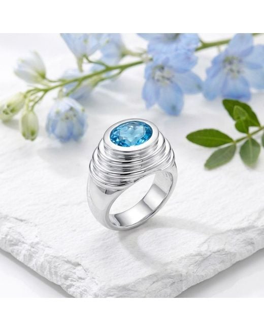 GEM BAZAAR Blue The Versailles Topaz Ring