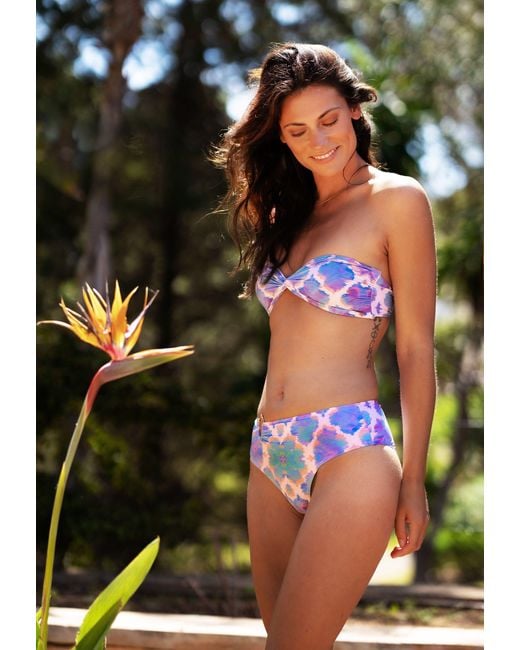 Sophia Alexia Blue Orchid Paradise Bora Bora High Waist Bikini Bottom