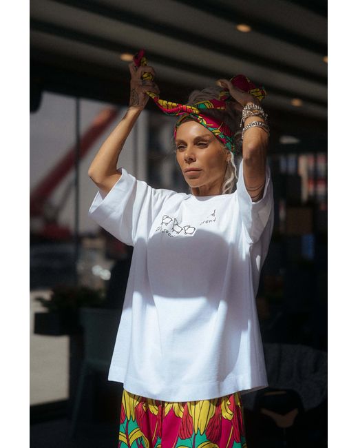 Clothes by Locker Room White Oversized Graphic Cotton T-Shirt
