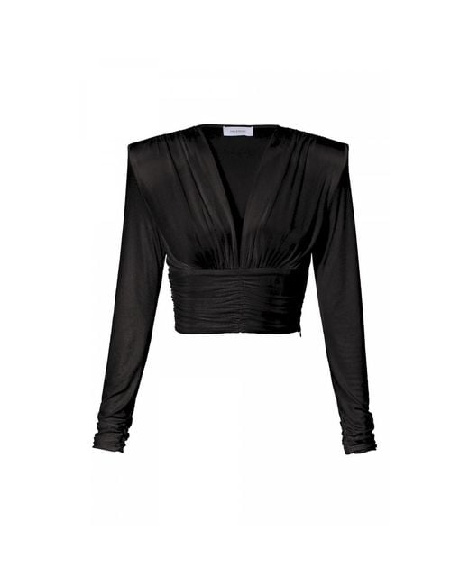 AGGI by HALEWSKI Black Lizzie Pearl Long Sleeve Top