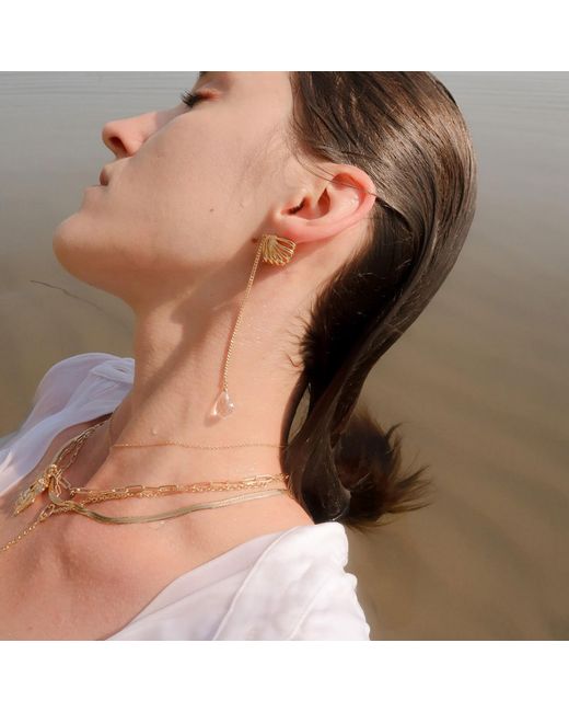 Potoska Metallic Tavro Drop Earrings