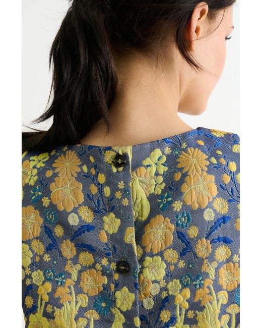 Louche Blue Mea Fairytale Jacquard Sleeveless Top