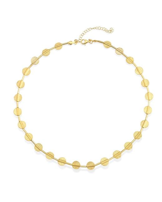 The Pheia Metallic Textured Disc Chain Necklace