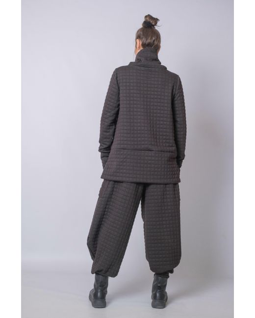 Yogi8Apparel Black The Grid Funnel Neck Top