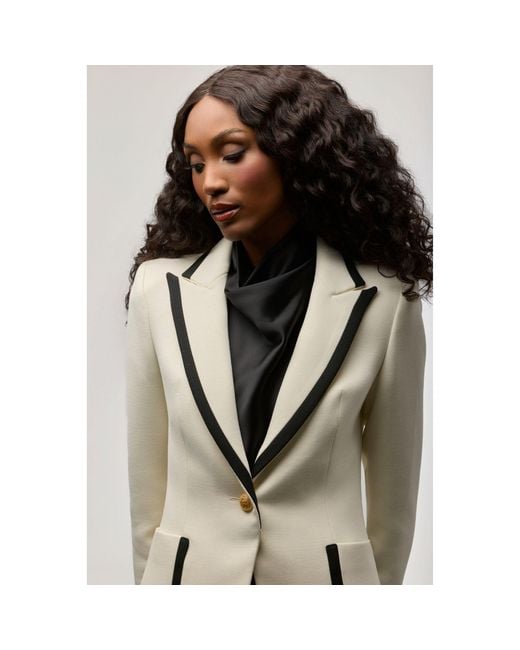 The Extreme Collection Gray Two-Tone Blazer With Piping Laurent