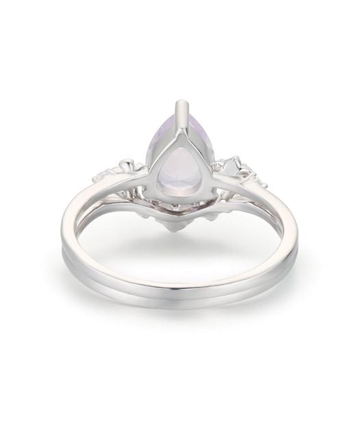 Azura Jewelry New York White Floral Symphony Amethyst Ring Set Vermeil