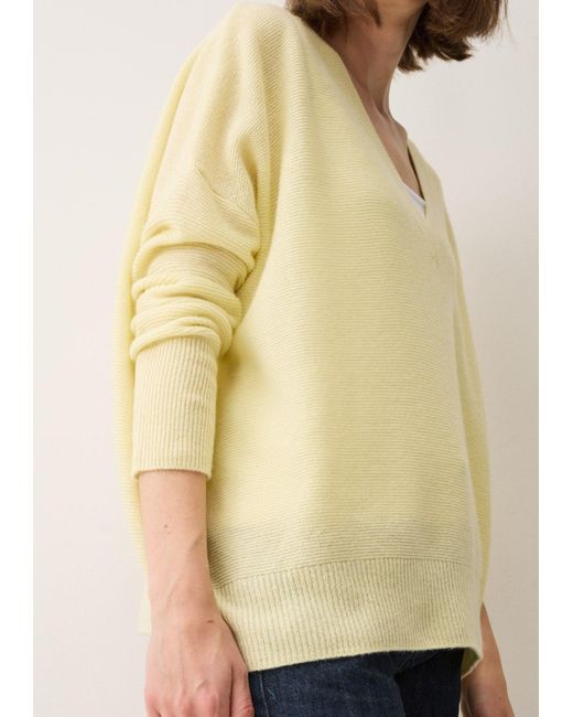 Loop Cashmere Yellow Relaxed Lofty V-Neck Sweater