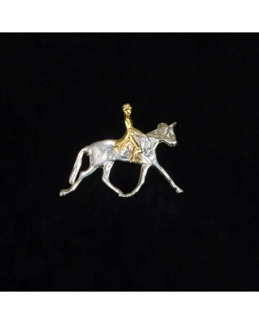 Simon Kemp Jewellers Metallic Dressage Brooch Eighteen Carat On Solid Sterling