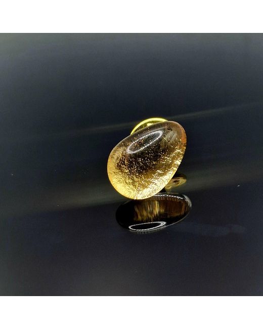 Laura Daili Metallic Golden Tear – Glass Lapel Pin for men