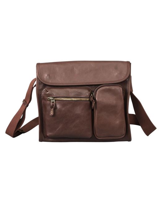 Rimini Brown Genuine Leather Crossbody Bag