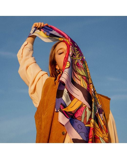 Pauser Purple Silk Scarf