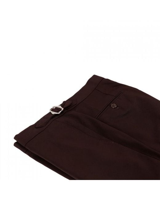 DAVID WEJ Red Aldo Plain Smart Trousers With Side Adjusters – for men