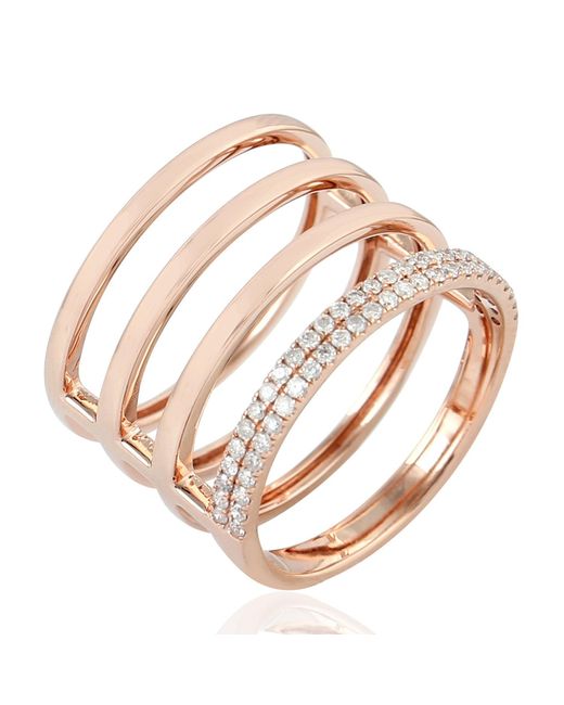 Artisan Metallic Rose Diamond Multi-Band Ring