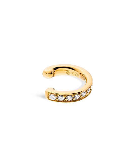 SALLY SKOUFIS Metallic Edge Mono Ear Cuff Made Cz Diamond Stimulant