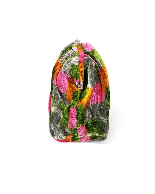 SJW BAGS LONDON Green Victoria Ikat Multicolour Bag