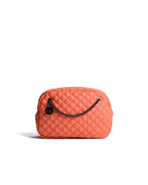 SJW BAGS LONDON Red Carlton Vegan Leather Quilted Handbag