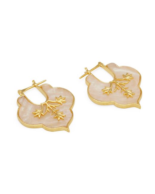 Dhwani Bansal Metallic Mosaic Earrings With Mother Of Pearl