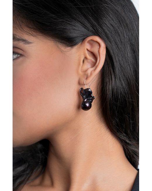 The Link Between Black Muse Baroque Hook Earring