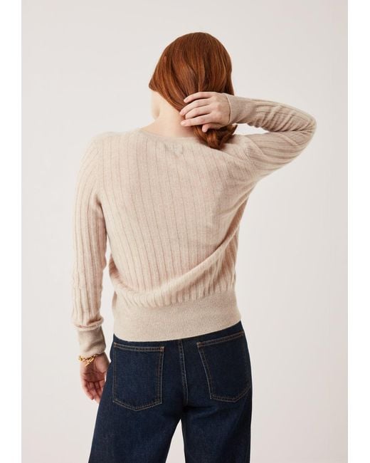 Loop Cashmere Natural Neutrals Cashmere Wide Rib Sweater