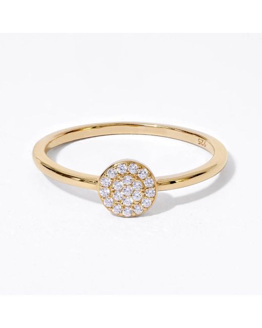Diamonbliss Metallic Round Shapre Pave Dainty Band Ring