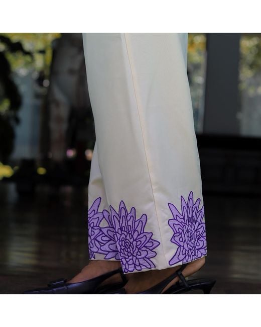 Celeste Mendis Natural Neutrals Manel Blossom Embroidered Suit Set