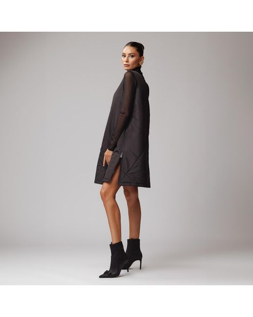 concept A trois Black Quilted Dress With Two Side Zippers